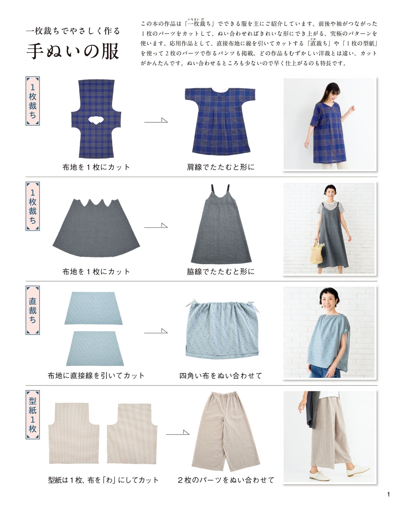 レディブティックシリーズ　一枚裁ちでやさしく作る手ぬいの服[Fe-8511]